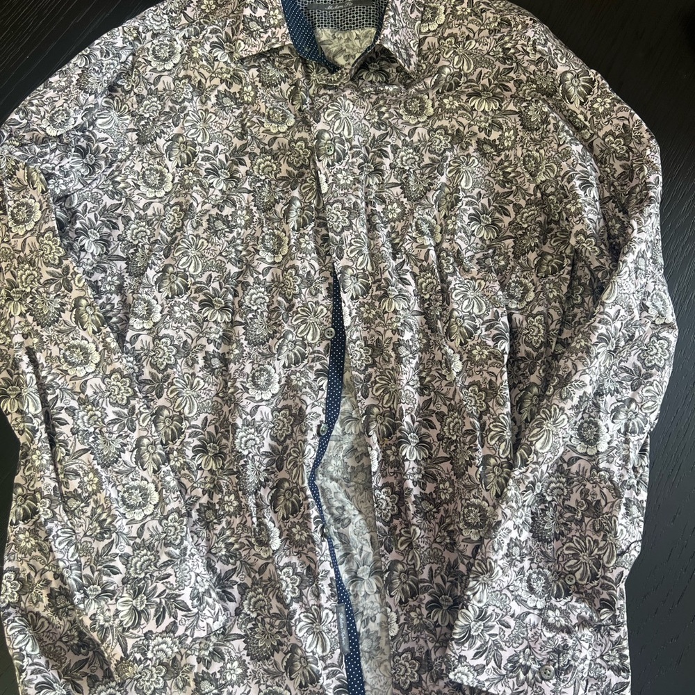 Ted Baker Pink and Black Floral Shirt